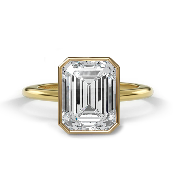 Bezel Set Emerald Engagement Ring | Armans Fine Jewellery