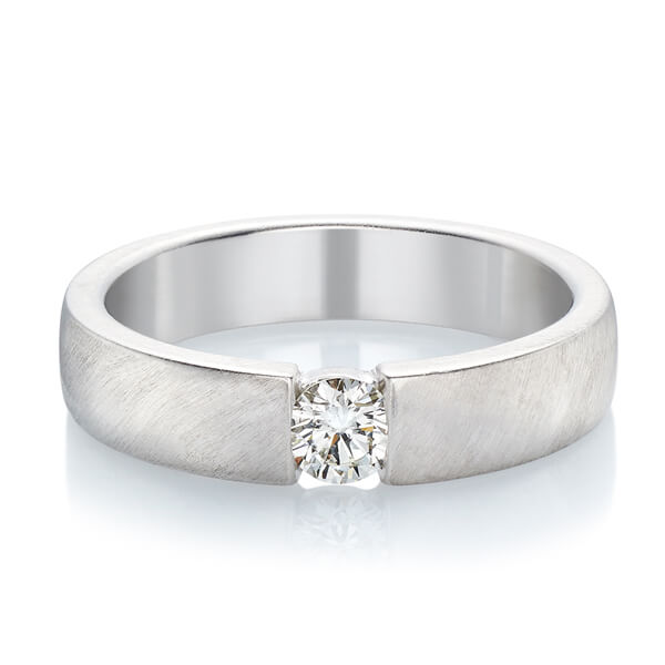 Tension set round brilliant cut diamond ring - Bell & Brunt