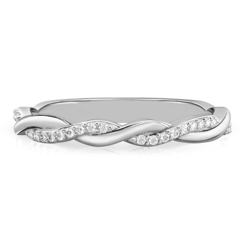 Twist Wedding Band - Twist Diamond Wedding Band - Do Amore